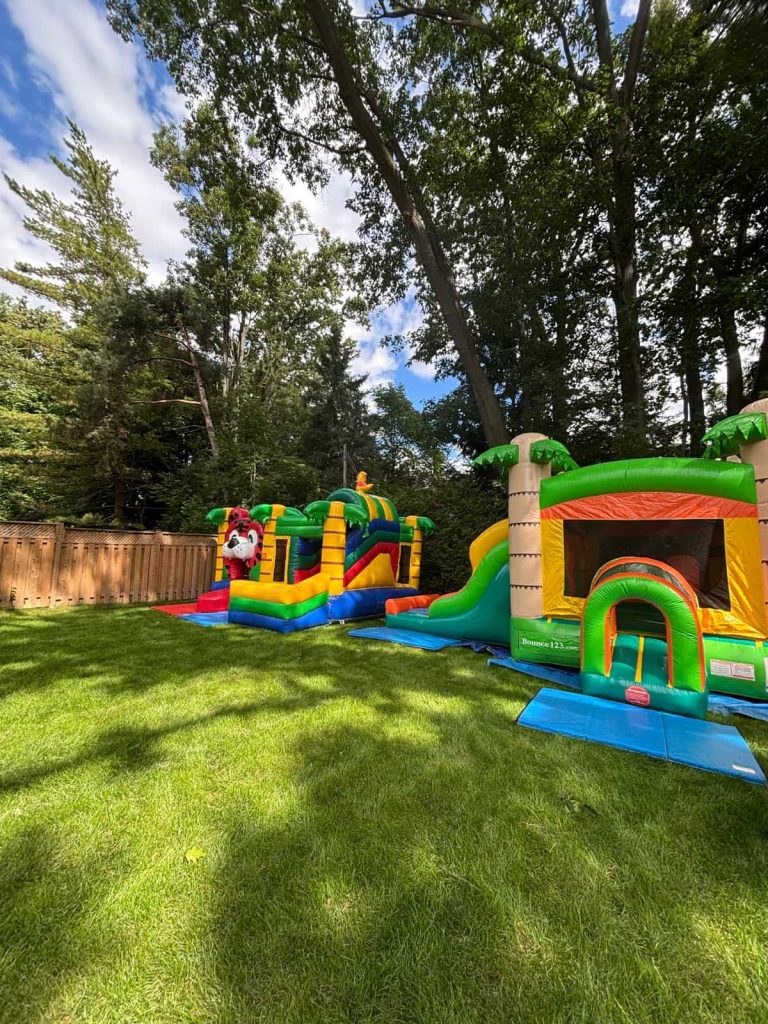 Rented Bouncy House in Backyard